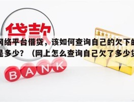 在网络平台借贷，该如何查询自己的欠下的贷款是多少？（网上怎么查询自己欠了多少贷款）